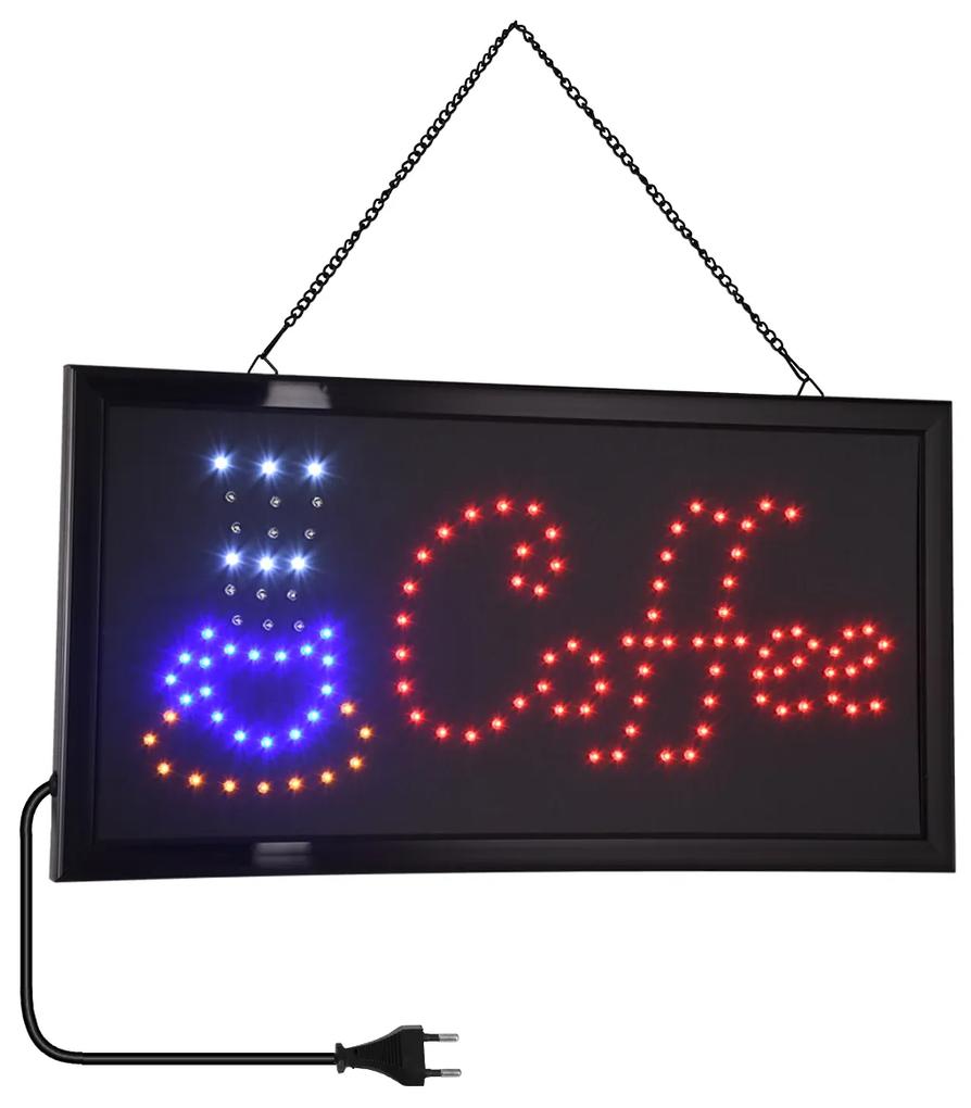 GloboStar® 75686 Φωτιστικό Ταμπέλα LED Σήμανσης COFFEE με Πρίζα AC 230V Μ48xΠ25xΥ2cm