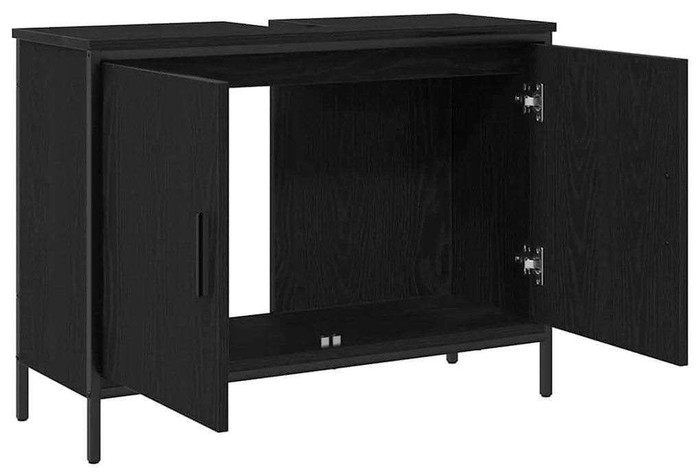 vidaXL Νιπτήρας Μπάνιου Μαύρο Δρυς 80x30x60 εκ Επεξεργασμένο Ξύλο
