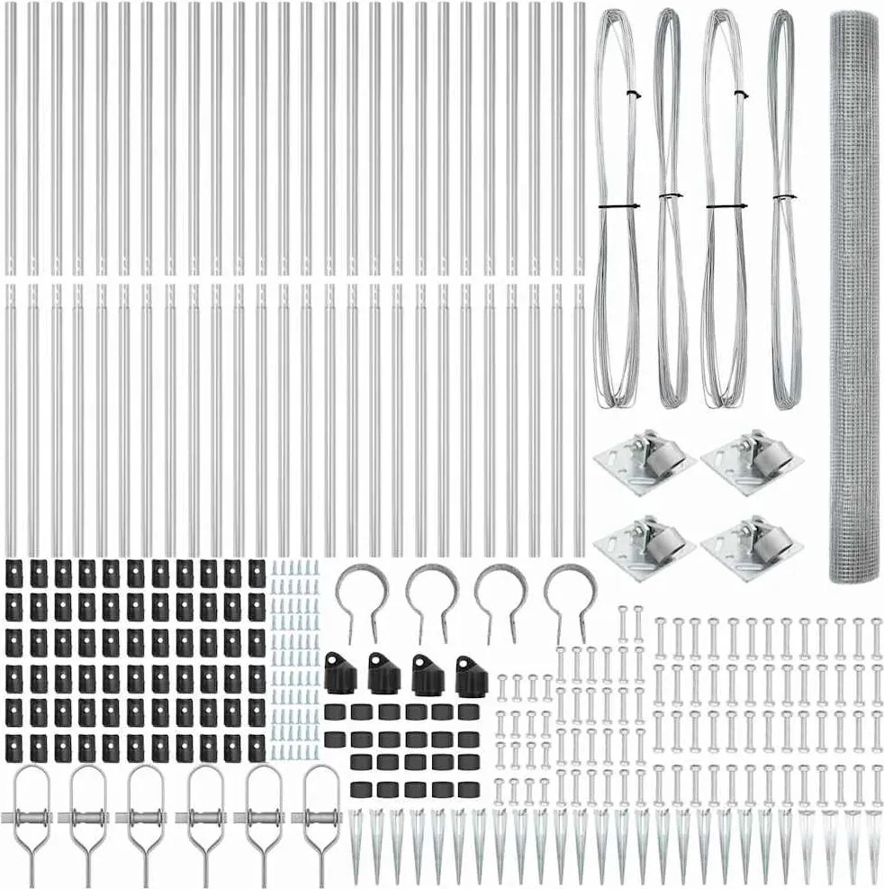 vidaXL Στύλος Περιφράξεων Ασημί