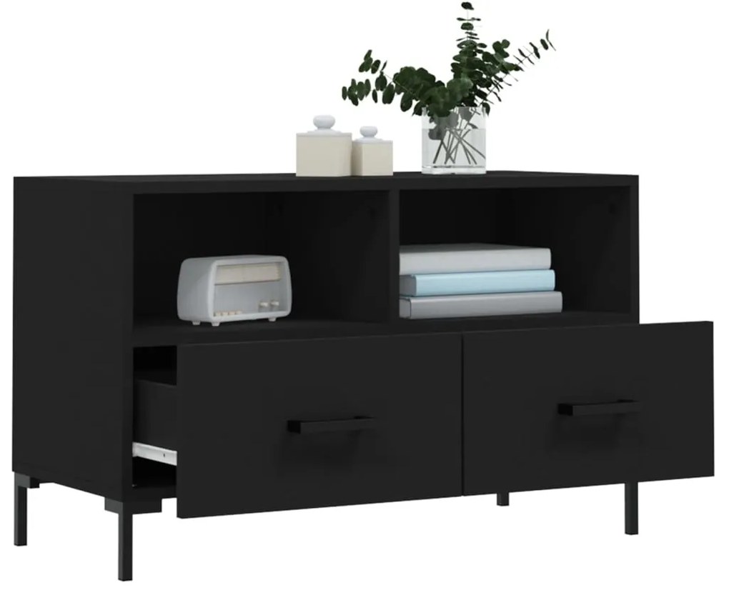 vidaXL Έπιπλο Τηλεόρασης Μαύρο 80 x 36 x 50 εκ. από Επεξεργασμένο Ξύλο