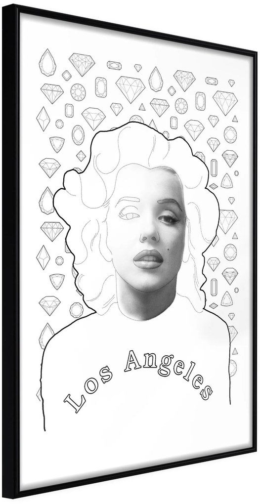 Αφίσα - Marilyn in Los Angeles - 20x30 - Μαύρο - Χωρίς πασπαρτού