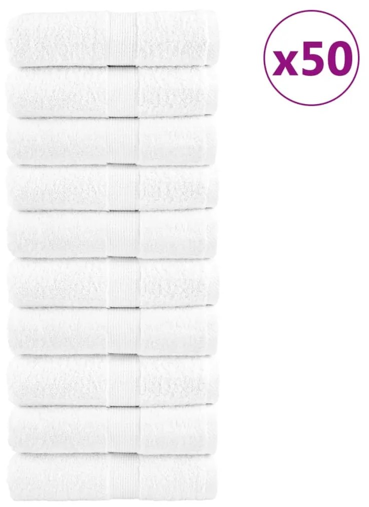 vidaXL Παντόφλες Premium SOLUND 50 τεμάχια Λευκές 30x30 εκ. 600 γρ./τ.μ.