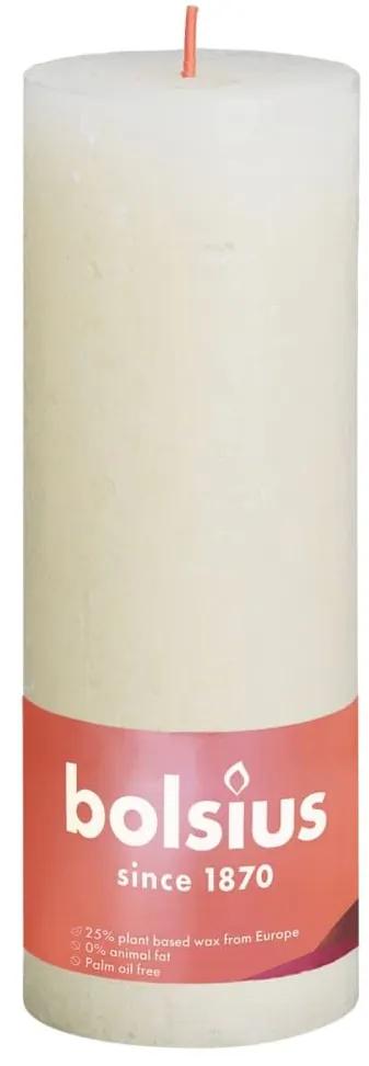 Bolsius Κεριά Κύλινδρος Ρουστίκ Shine 4 τεμ. Ελαφρύ Περλέ 190 x 68 χιλ - Λευκό