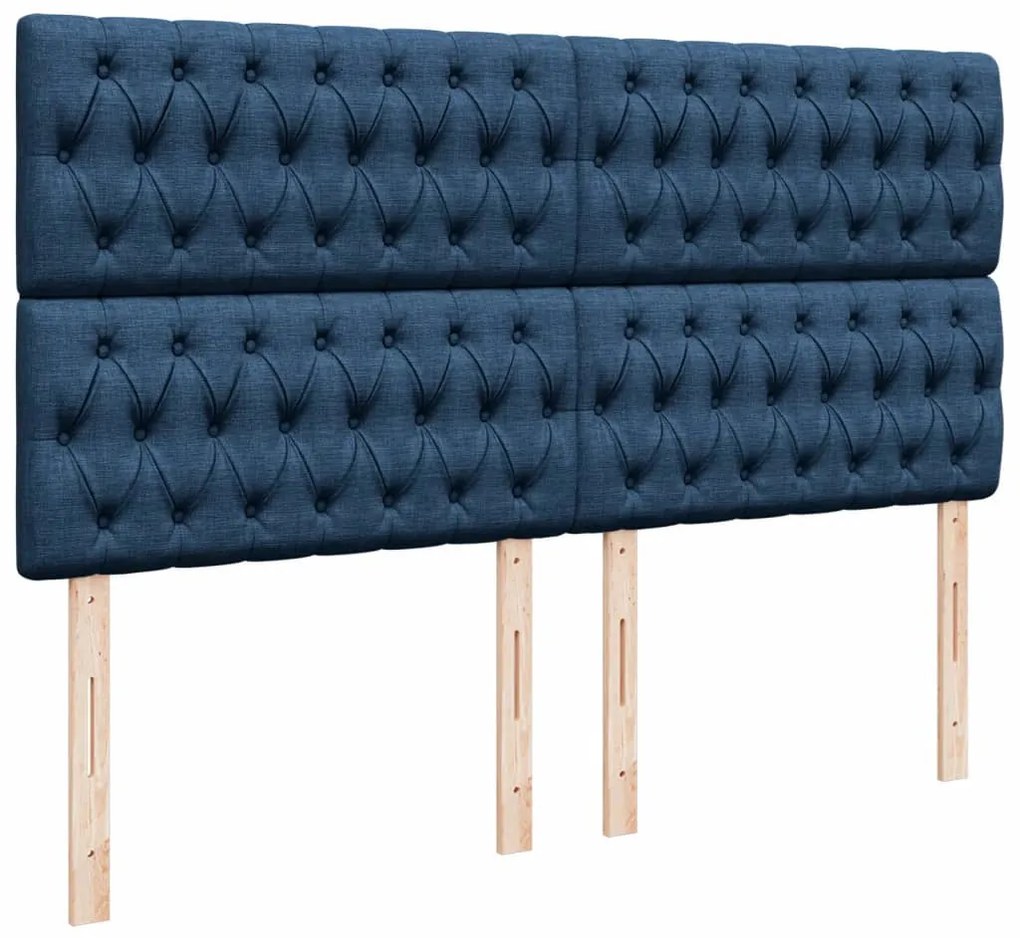Κρεβάτι Boxspring με Στρώμα Μπλε 180x200 εκ. Υφασμάτινο 3294060