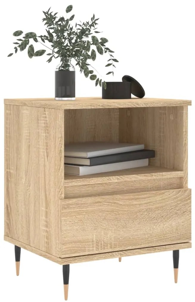vidaXL Κομοδίνο Sonoma Δρυς 40 x 35 x 50 εκ. από Επεξεργ. Ξύλο