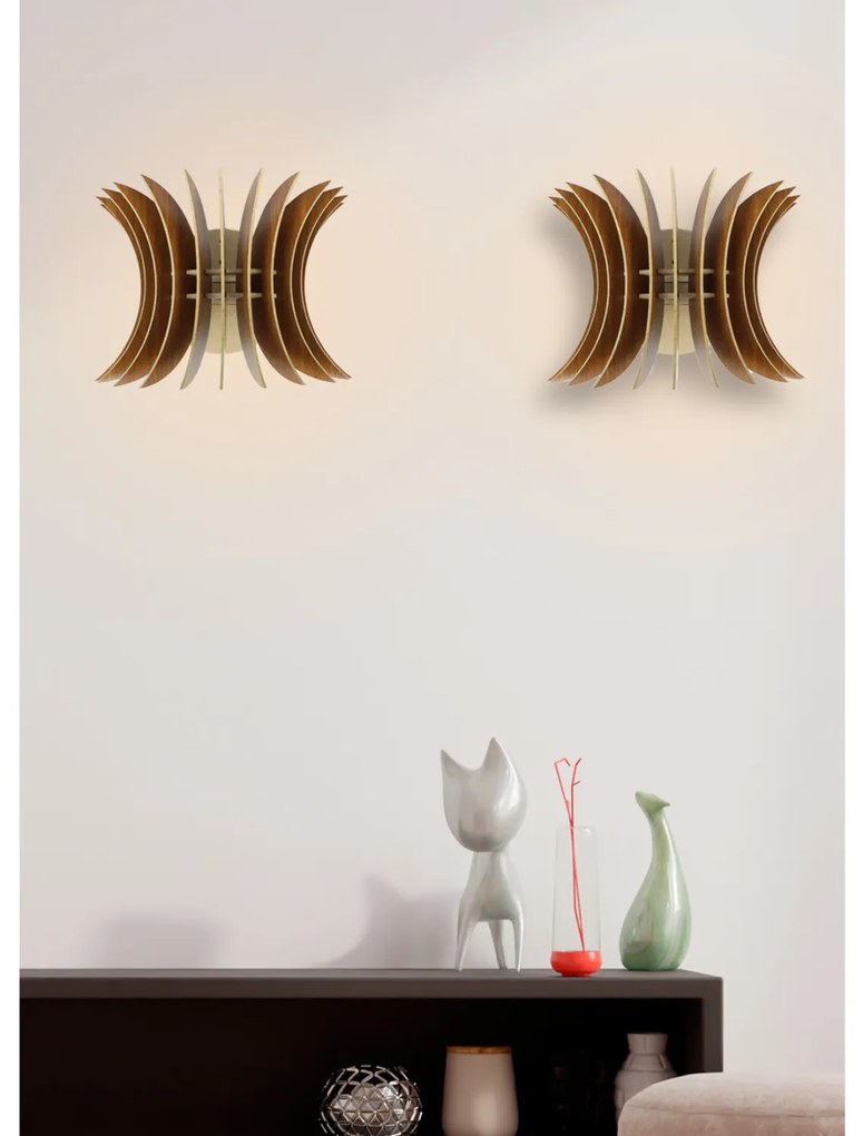 ΣΕΤ ΑΠΛΙΚΕΣ ΤΟΙΧΟΥ 2ΤΜΧ ΞΥΛΙΝΕΣ ΑΠΟ MDF ΚΑΡΥΔΙ HM7380.02 28x20x20Υ εκ.