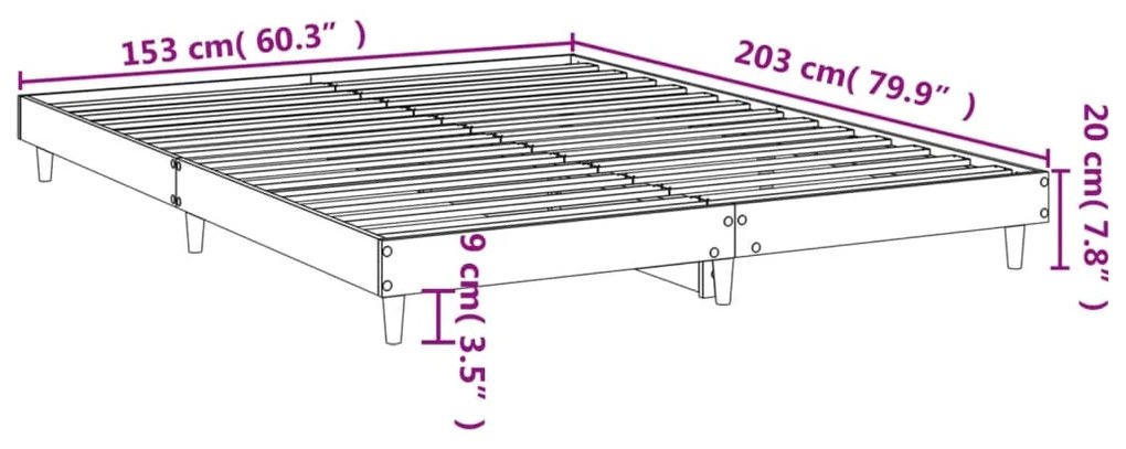 ΠΛΑΙΣΙΟ ΚΡΕΒΑΤΙΟΥ ΚΑΦΕ ΔΡΥΣ 150X200 ΕΚ. ΕΠΕΞΕΡΓΑΣΜΕΝΟ ΞΥΛΟ 832036