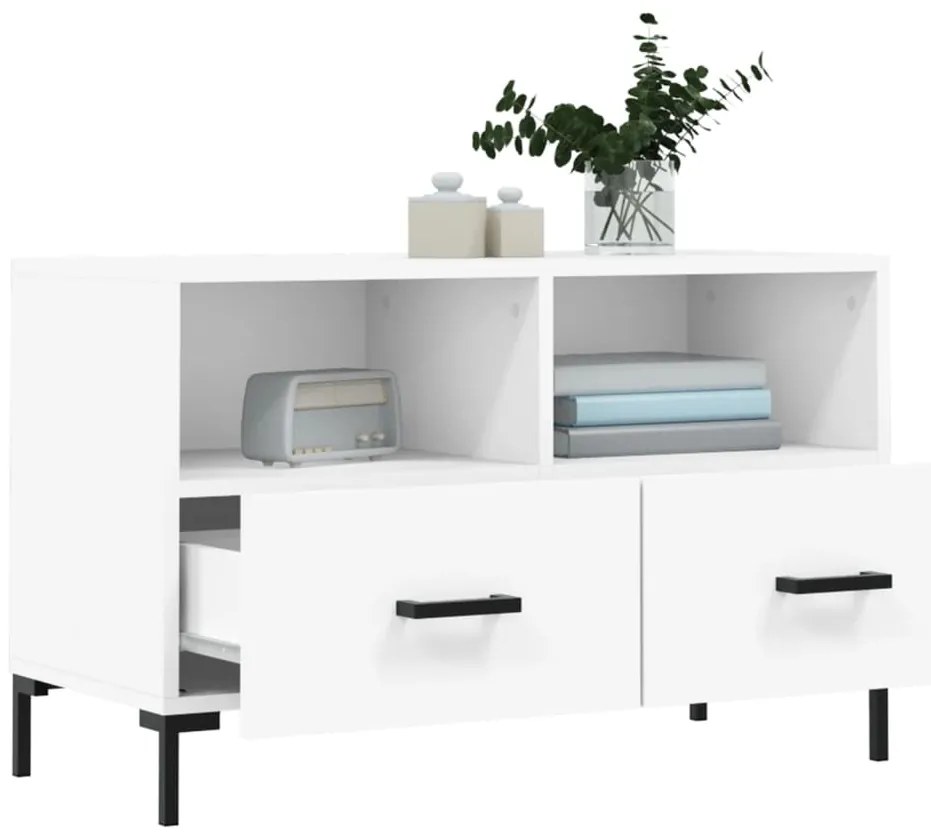 vidaXL Έπιπλο Τηλεόρασης Λευκό 80 x 36 x 50 εκ. από Επεξεργασμένο Ξύλο
