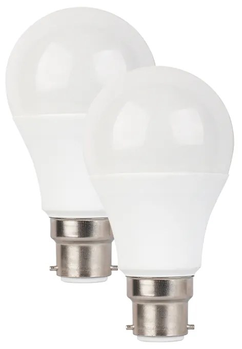 LED A60 B22 230V 14W 3.000K 270° 1150Lm Ra80 DUO PACK ACA B2214WWP