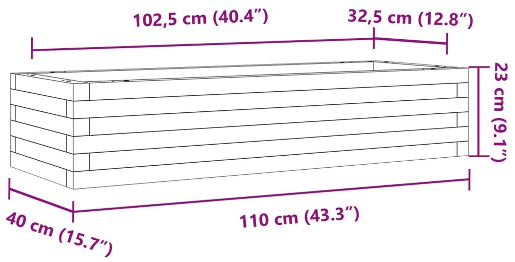 ΖΑΡΝΤΙΝΙΕΡΑ ΚΑΦΕ ΚΕΡΙΟΥ 110X40X23 ΕΚ. ΑΠΟ ΜΑΣΙΦ ΞΥΛΟ ΠΕΥΚΟΥ 847230