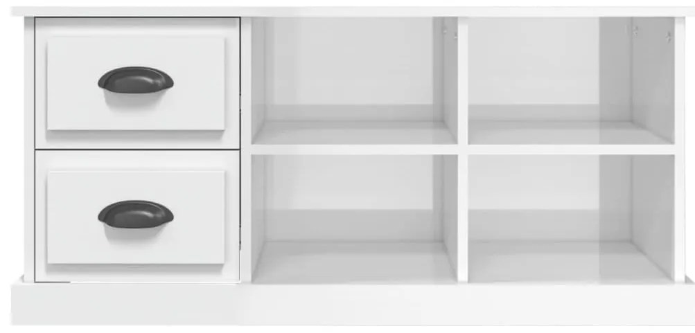 vidaXL Έπιπλο Τηλεόρασης Γυαλ. Λευκό 102x35,5x47,5 εκ. Επεξεργ. Ξύλο
