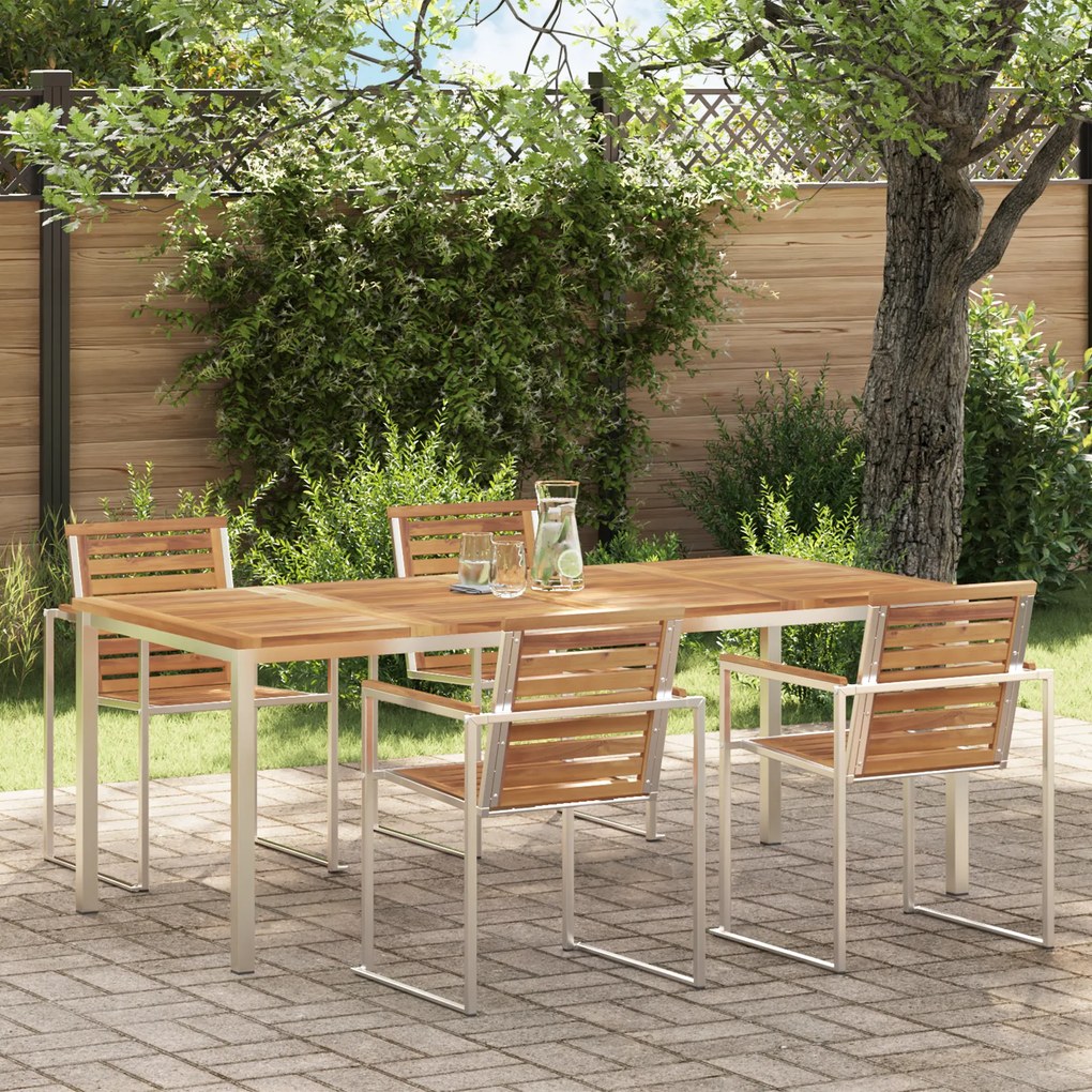 vidaXL Τραπέζι Εξωτερικού Χώρου 200x90x74.5 εκ Μασίφ Ξύλο Teak