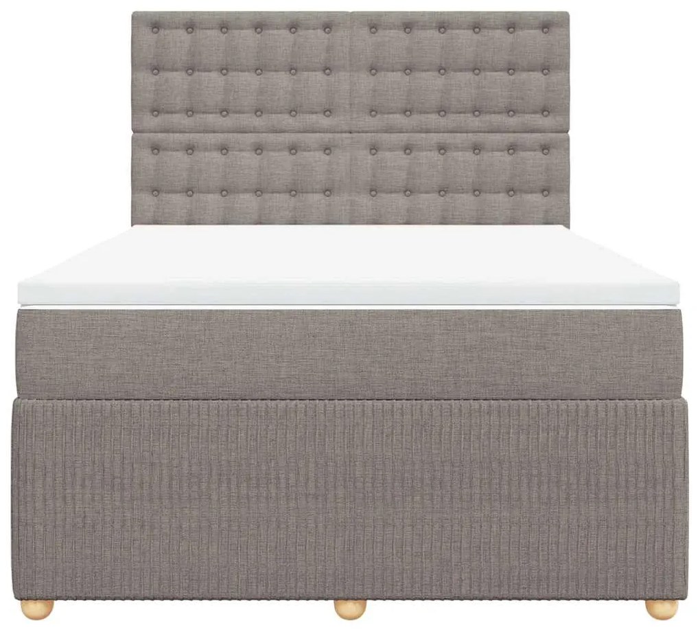 vidaXL Κρεβάτι Boxspring με Στρώμα Taupe 140x200 εκ. Υφασμάτινο