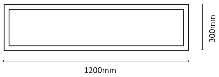 InLight LED Panel 48watt Παραλληλόγραμμο 4000Κ Φυσικό Λευκό D:120cmX30cm (2.50.01.2)