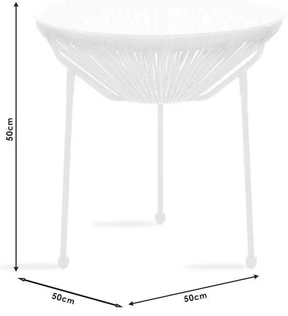 Τραπέζι Acapulco μέταλλο-pe λευκό Φ50x50εκ 50x50x50 εκ.