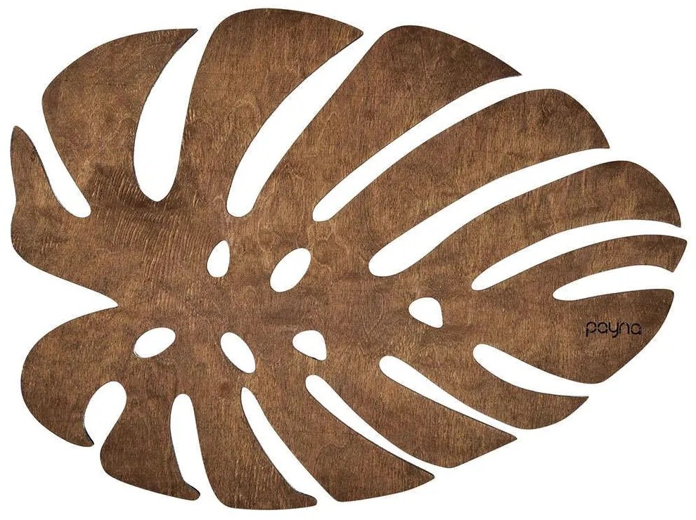 Σουπλά Monstera (Σετ 4Τμχ) 790PYN1122 33x45cm Walnut Hermia Ξύλο