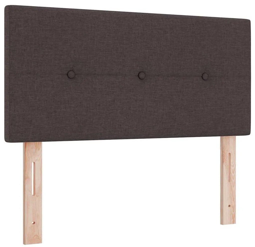 vidaXL LED Κρεβάτι με βάθρο με στρώμα Σκούρο Καφέ 80 x 200 cm ύφασμα