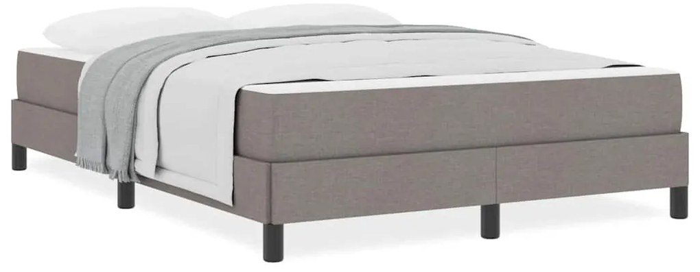 vidaXL Κρεβάτι με ελατήρια με στρώμα Taupe 140 x 200 cm ύφασμα