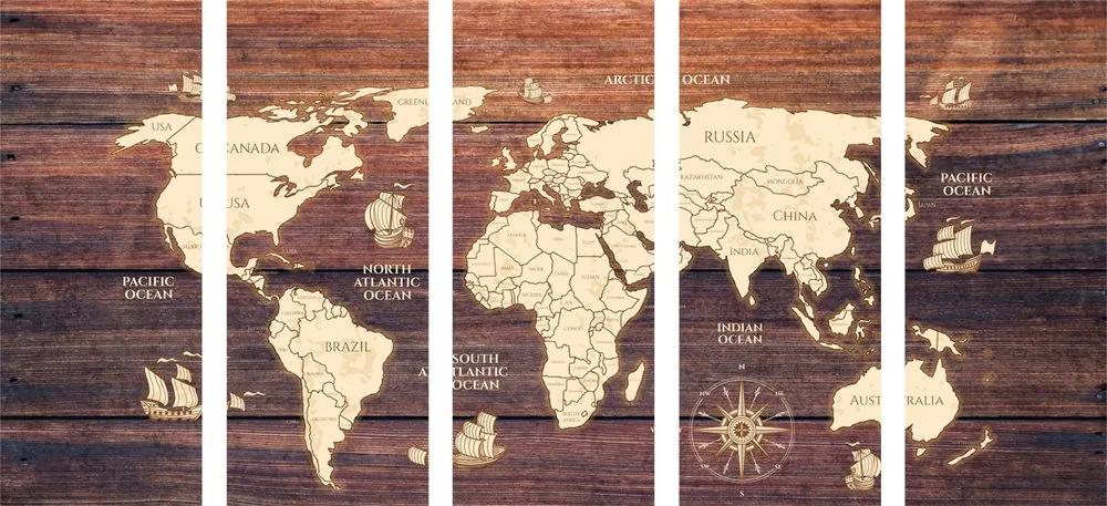 Χάρτης εικόνας 5 μερών σε ξύλο - 100x50