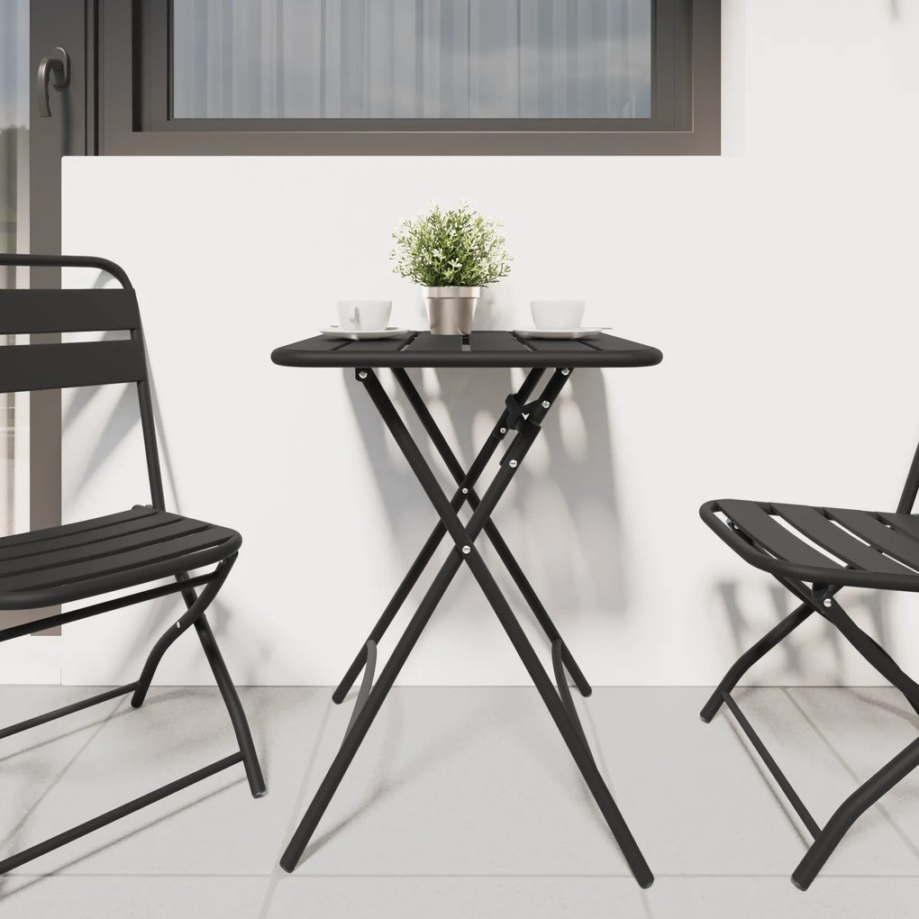 vidaXL Πτυσσόμενο Τραπέζι Κήπου - Ανθρακί - 55x55x73 εκ. - Ατσάλι