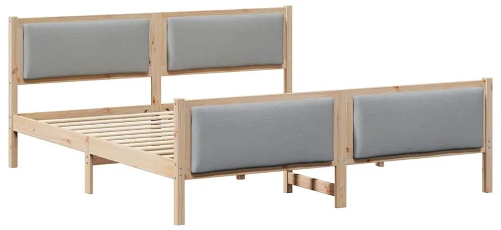 vidaXL Σκελετός Κρεβατιού με κεφαλάρι Ανοιχτό γκρι 180 x 200 cm ύφασμα