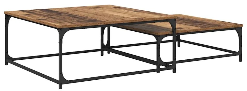 vidaXL Τραπεζάκι σαλονιού 2 pcs Παλιό Ξύλο Επεξεργασμένο ξύλο