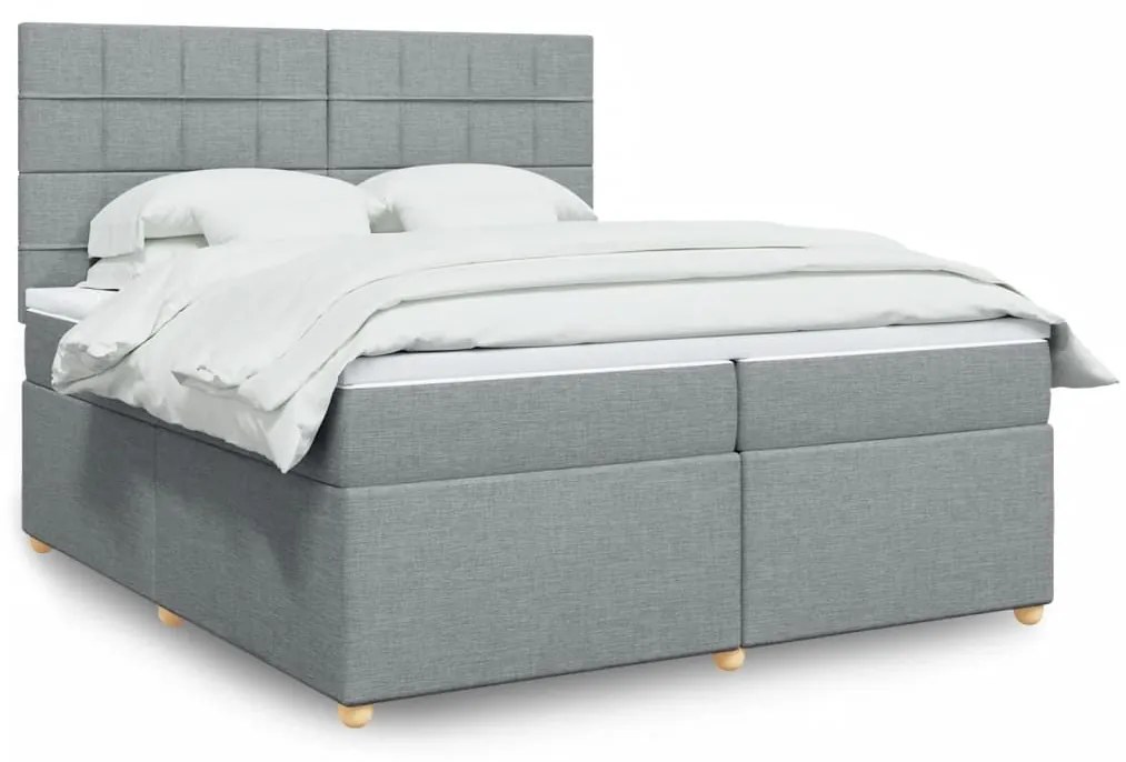 ΚΡΕΒΑΤΙ BOXSPRING ΜΕ ΣΤΡΩΜΑ ΑΝΟΙΧΤΟ ΓΚΡΙ 200X200 ΕΚ. ΥΦΑΣΜΑΤΙΝΟ 3291387