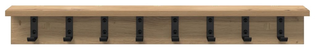 vidaXL Τοίχου Κρεμάστρα με ράφι Επιτοίχιο artisan δρυς 80 x 10.5 x 10.5 εκ