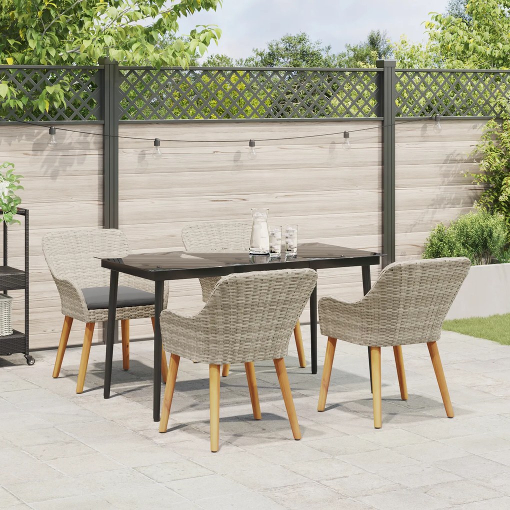 vidaXL Σετ τραπεζαρίας 5 pcs Ανοιχτό γκρι και Μαύρο Large