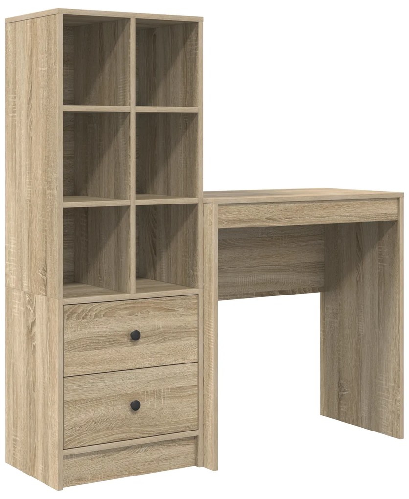 vidaXL Γραφείο με Αποθήκευση Sonoma Oak Επεξεργασμένο Ξύλο