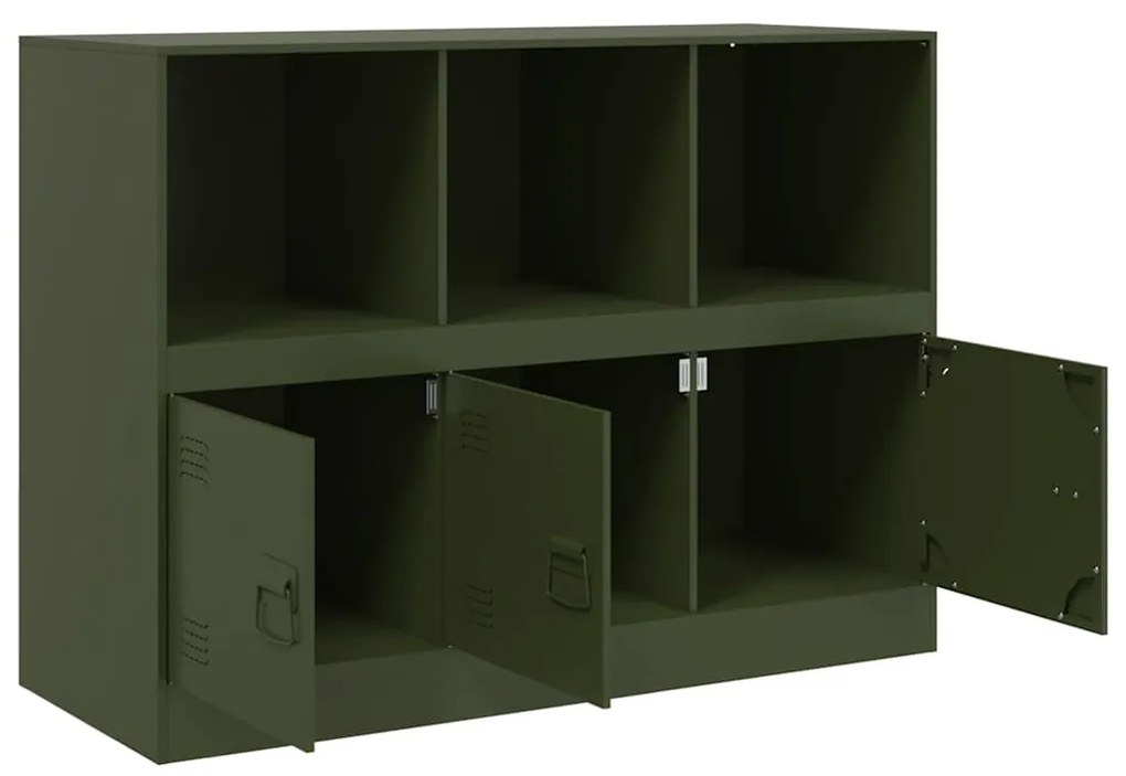 vidaXL Ντουλάπι Πράσινο Λαδί 99x39x73 εκ. από Ατσάλι
