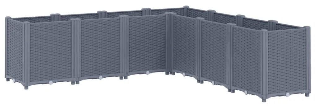vidaXL Ζαρντινιέρα Κήπου Μπλε Γκρι 160x160x53 εκ. Πολυπροπυλένιο