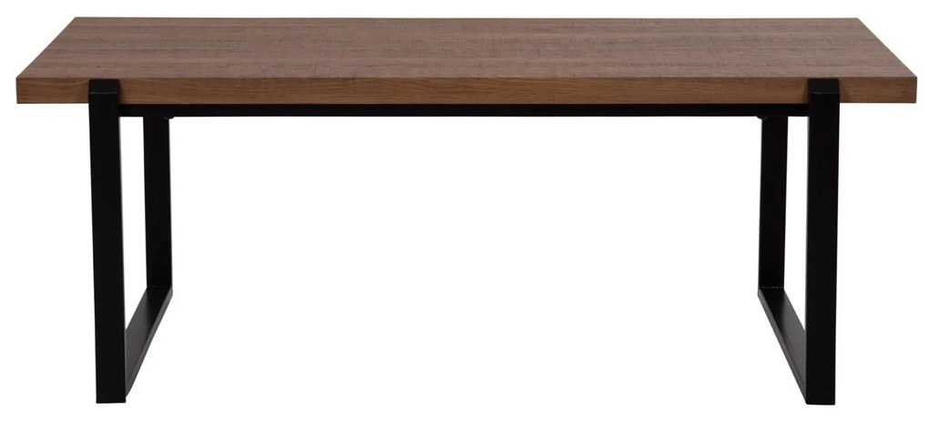 Τραπεζάκι σαλονιού SHABEN C9585.04 MDF Καρυδί Ξύλο με Μαύρη Μεταλλική Βάση 120x56X45Yεκ. 120x56x45 εκ.