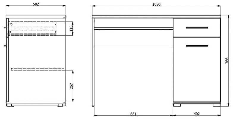 Γραφείο TALES Sonoma - Μαύρο 108x50x76,5 εκ. 108x50x76.5 εκ.