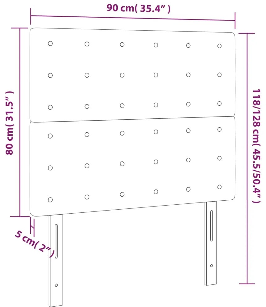 vidaXL Κεφαλάρι Κρεβατιού LED Taupe 90x5x118/128 εκ. Υφασμάτινο
