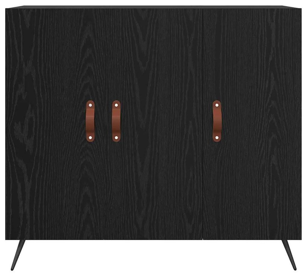 vidaXL Πλαϊνό γραφείο Μαύρο 90 x 34 x 80 εκ. Επεξεργασμένο ξύλο