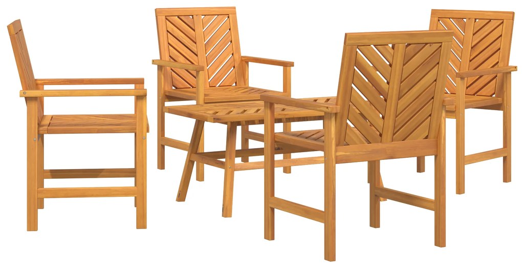 vidaXL Σετ Ξαπλώστρας Κήπου 3 pcs Καφέ Μασίφ ξύλο ακακίας