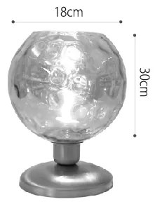 Επιτραπέζιο φωτιστικό από μέταλλο και φιμέ γυαλί 1XE27 D:30cm (3043-Fime) - Μέταλλο - 3043-Fime