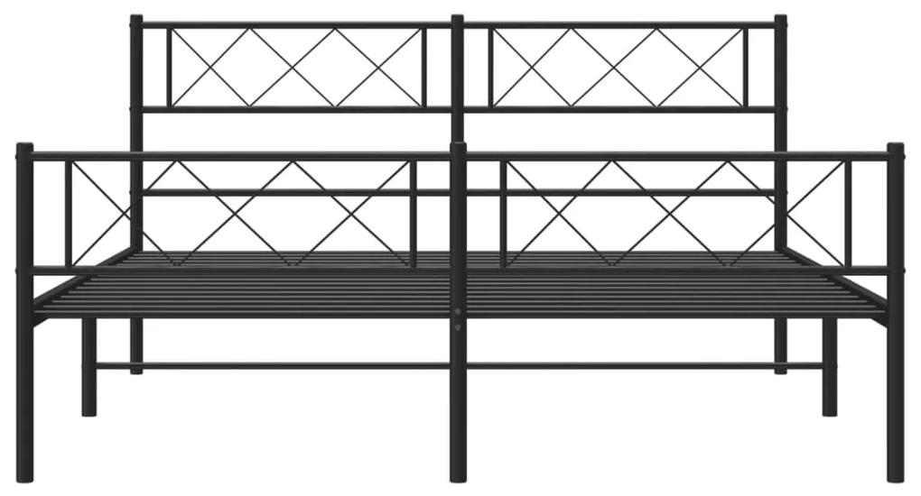 vidaXL Πλαίσιο Κρεβατιού με Κεφαλάρι&Ποδαρικό Μαύρο 120x200εκ. Μέταλλο