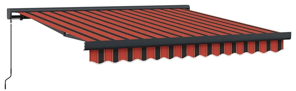 vidaXL Τέντα Πτυσσόμενη Πορτοκαλί / Καφέ 3 x 2,5 μ. Ύφασμα & Αλουμίνιο