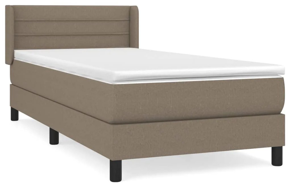 Κρεβάτι Boxspring με Στρώμα Taupe 80x200 εκ. Υφασμάτινο - Μπεζ-Γκρι