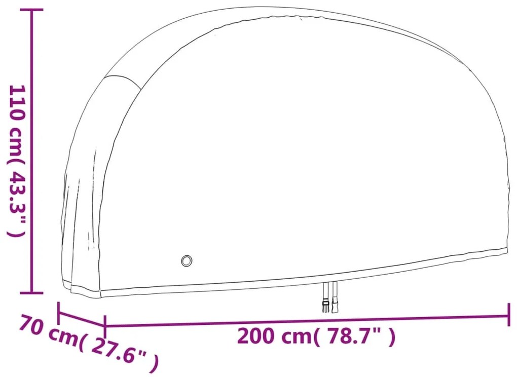 Κάλυμμα Ποδηλάτου 200 x 70 x 110 εκ. 190T Oxford - Μαύρο