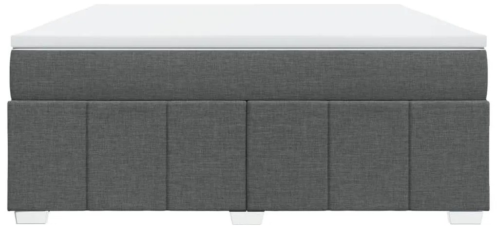 Κρεβάτι Boxspring με Στρώμα Σκούρο Γκρι 180x200 εκ Υφασμάτιν - Γκρι