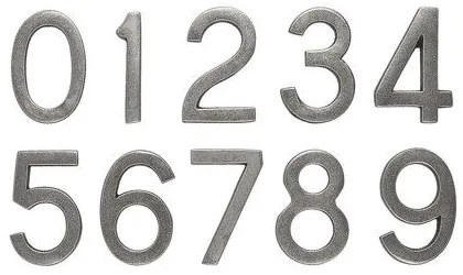 Roline 460 Πινακίδες με Αριθμό Σετ από Ορείχαλκο Old Silver 55mm