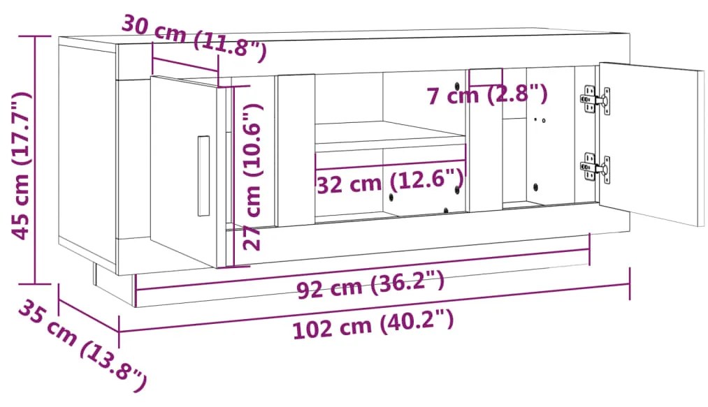 ΈΠΙΠΛΟ ΤΗΛΕΟΡΑΣΗΣ ΓΚΡΙ SONOMA 102X35X45 ΕΚ. ΑΠΟ ΕΠΕΞΕΡΓ. ΞΥΛΟ 817226