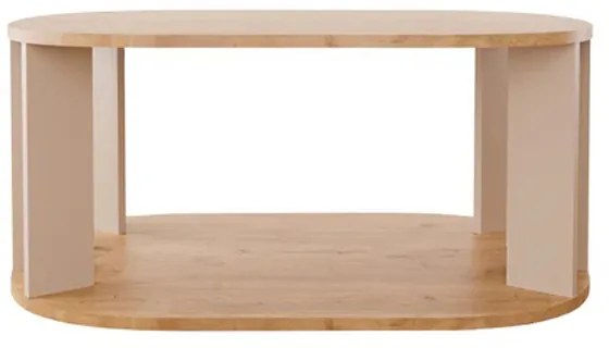 Τραπέζι Solka pakoworld σε oak απόχρωση με ανοιχτό γκρι 90x56x40εκ