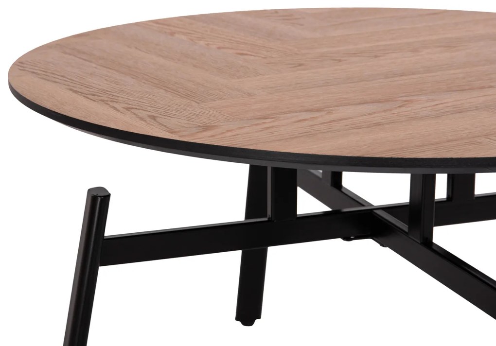 ΣΕΤ 2ΤΜΧ ΤΡΑΠΕΖΙΑ ΣΑΛΟΝΙΟΥ NORTON HM21088 MDF-ΜΕΤΑΛΛΟ Φ80εκ &amp; Φ45εκ