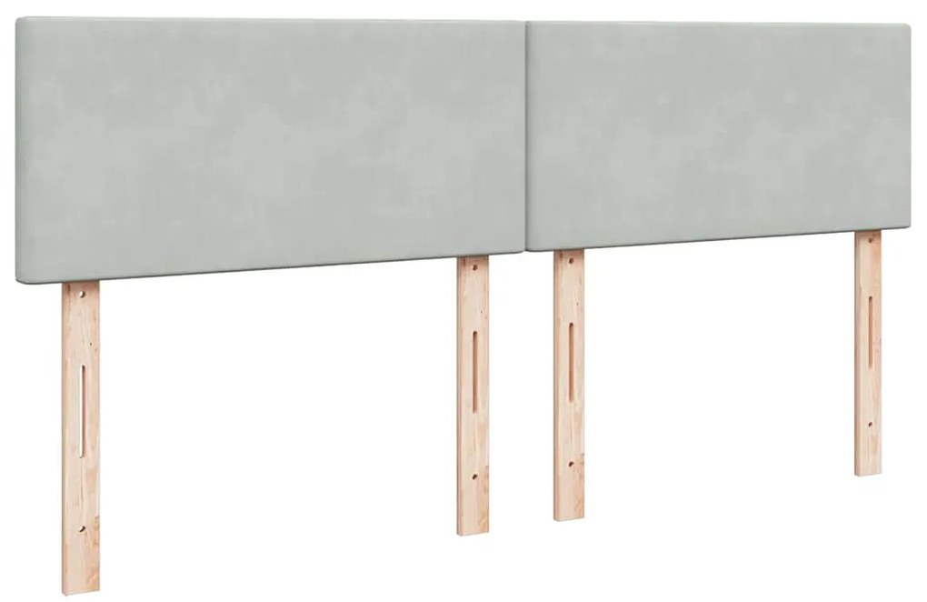 vidaXL Κρεβάτι Boxspring με Στρώμα Ανοιχτό Γκρι 180x200 εκ. Βελούδινο