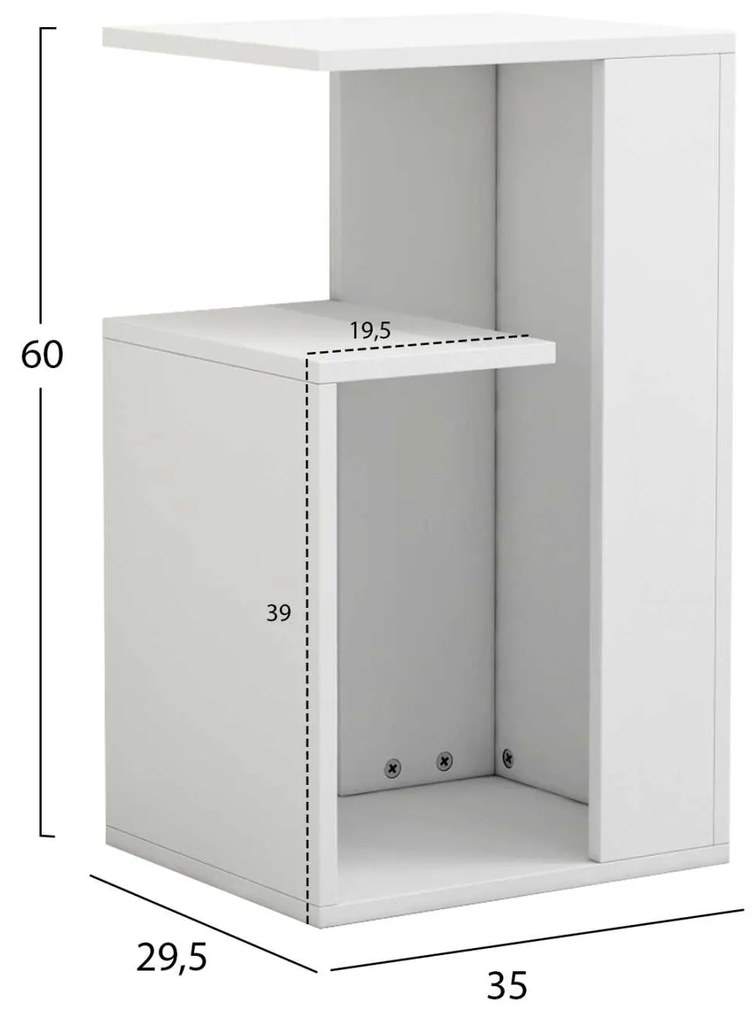 ΒΟΗΘΗΤΙΚΟ ΤΡΑΠΕΖΙ DAWN ΜΕΛΑΜΙΝΗΣ ΛΕΥΚΟ 35X29,5X60Yεκ.HM8880.11