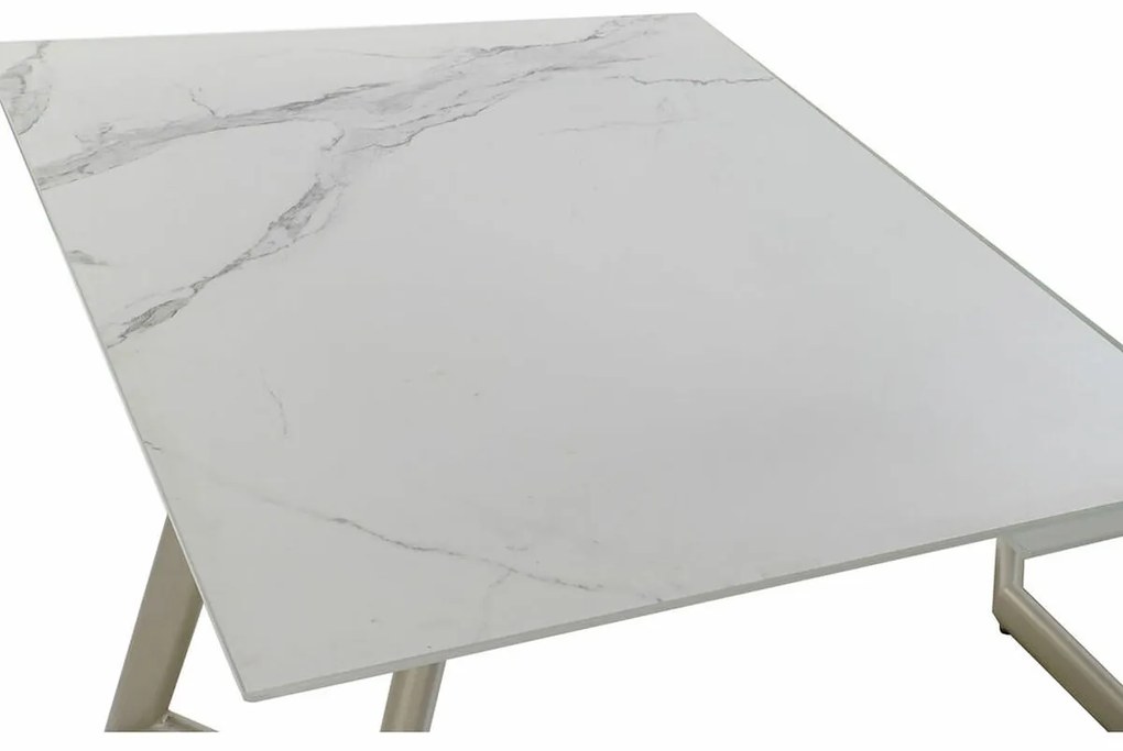Τραπεζαρία DKD Home Decor Κρυστάλλινο Χρυσό Μέταλλο Λευκό (140 x 80 x 76 cm)